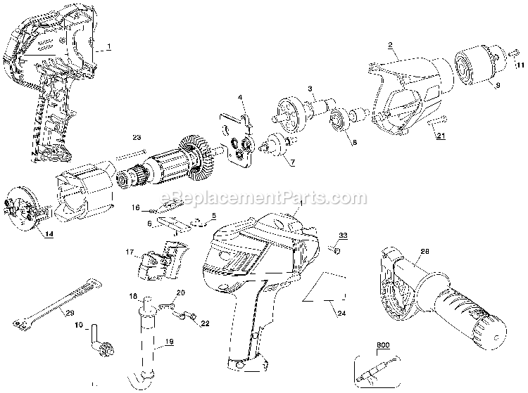 Porter Cable PC700D (Type 1) 1/2 Drill Power Tool Page A Diagram